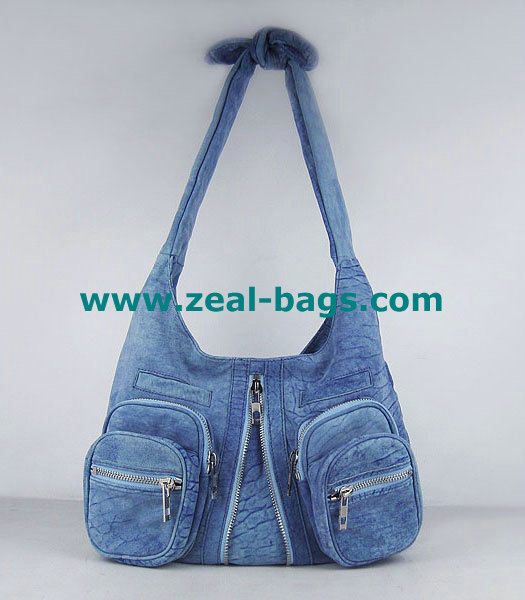 AAA Replica Alexander Wang Donna Hobo Should Bag Blue Lambskin